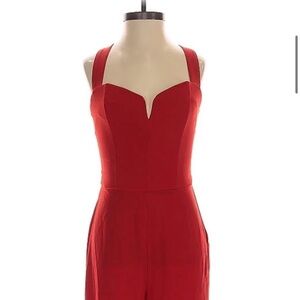 H&M Sweetheart Cut Red Jumpsuit - Size 4 - NWT